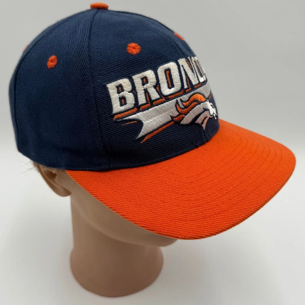 Denver Broncos NFL Hat Logo Athletic Baseball Cap Orange Blue Snapback‎ OSFA Vtg